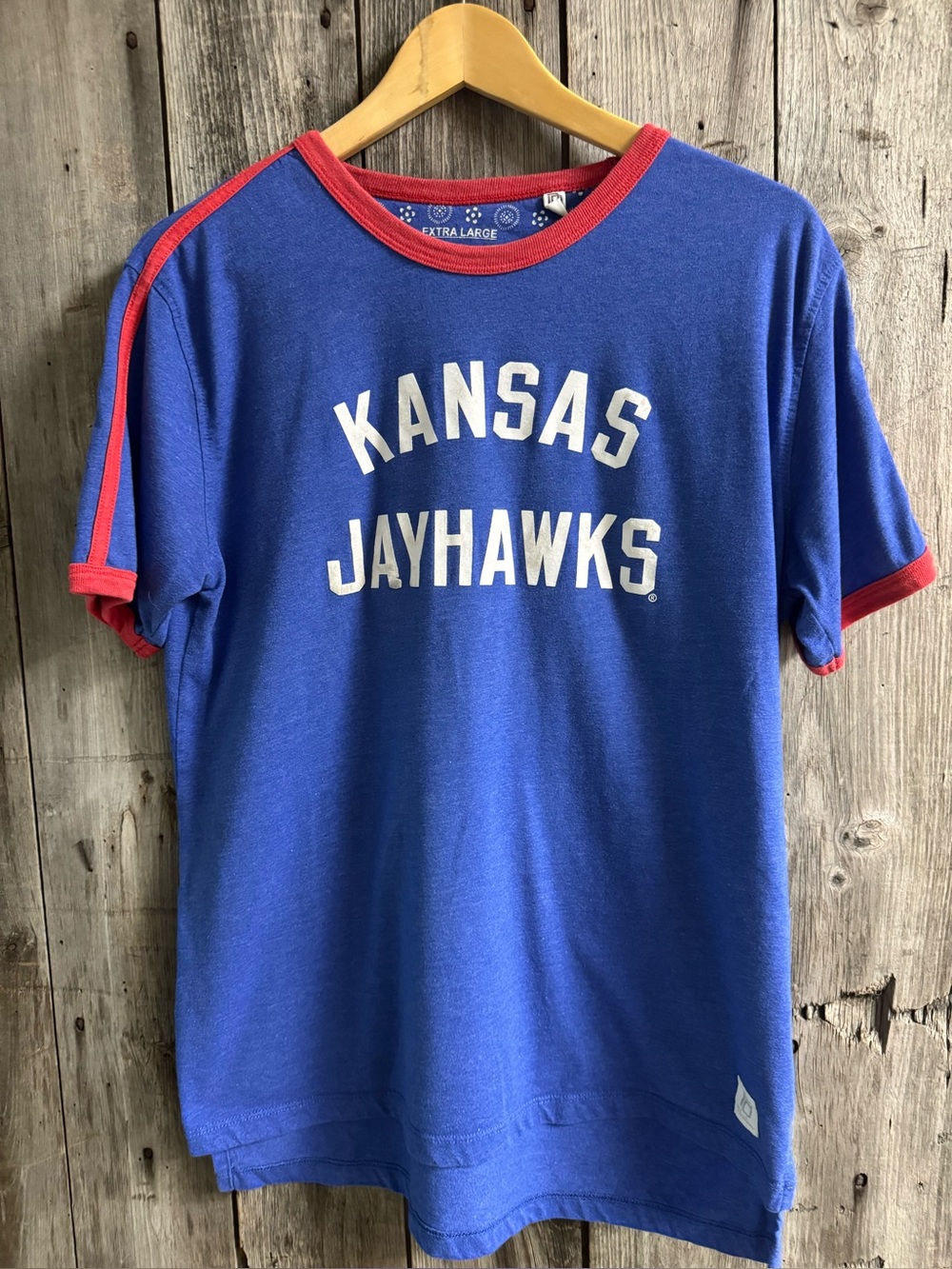 KANSAS JAYHAWKS Ringneck Tshirt - size XL